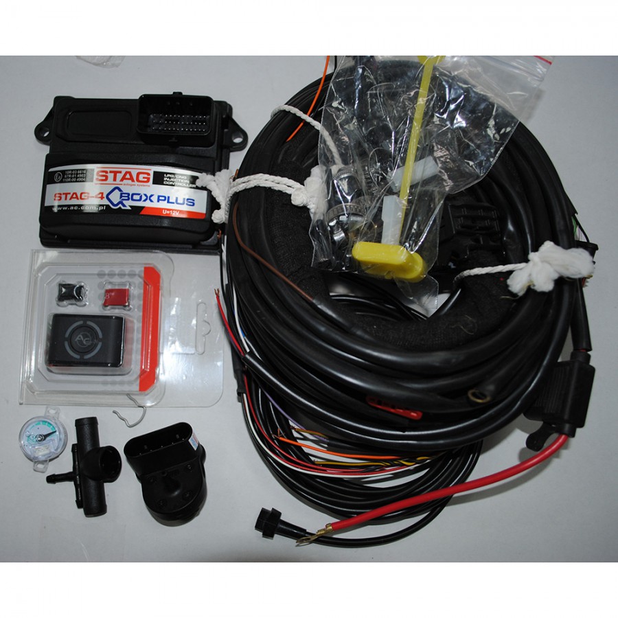 Электроника STAG-4 Q-BOX Plus 4 цил. (проводка, кнопка LED 401, МАП)