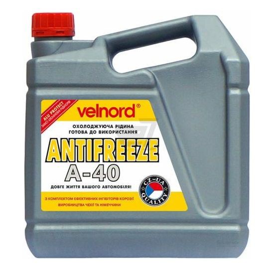 Антифриз VELVANA A40 -36°C желтый 4,9 кг