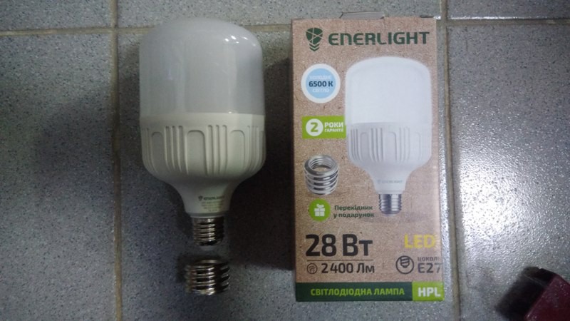 Лампа диодная ENERLIGHT "HPL" E27 LED 28 Вт, 2400 Lm, 6500K (шт.)