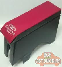 Консоль (подлокотник) ВАЗ 2108-99 мягкий с вышивкой (красный)