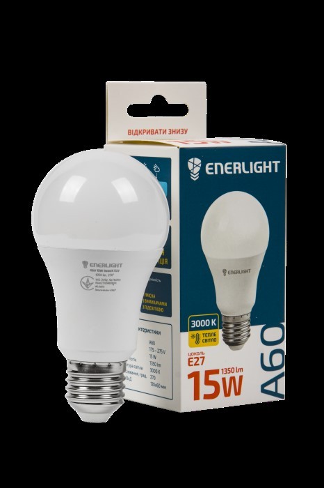 Лампа діодна ENERLIGHT A60/E27 LED 15 Вт, 1350 Lm, 4100K